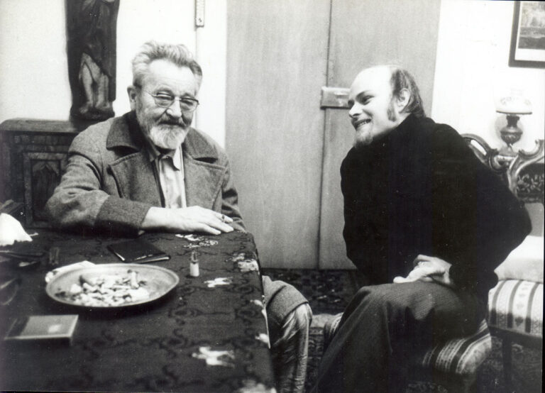 Jan Werich s autorem knih o Osvobozeném divadle Jaromírem Pelcem