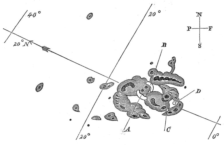 Tak jako v roce 1859 - Sluneční skvrny dne 1. září zakreslené Richardem Christopherem Carringtonem.
