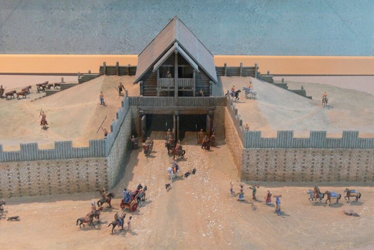 Rekonstrukce keltského opevnění. Takhle nějak mohlo vypadat i oppidum ve Stradonicích.