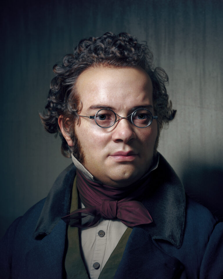 Franz Schubert toho bez brýlí moc nevidí. A ráno se nechce zdržovat jejich hledáním.