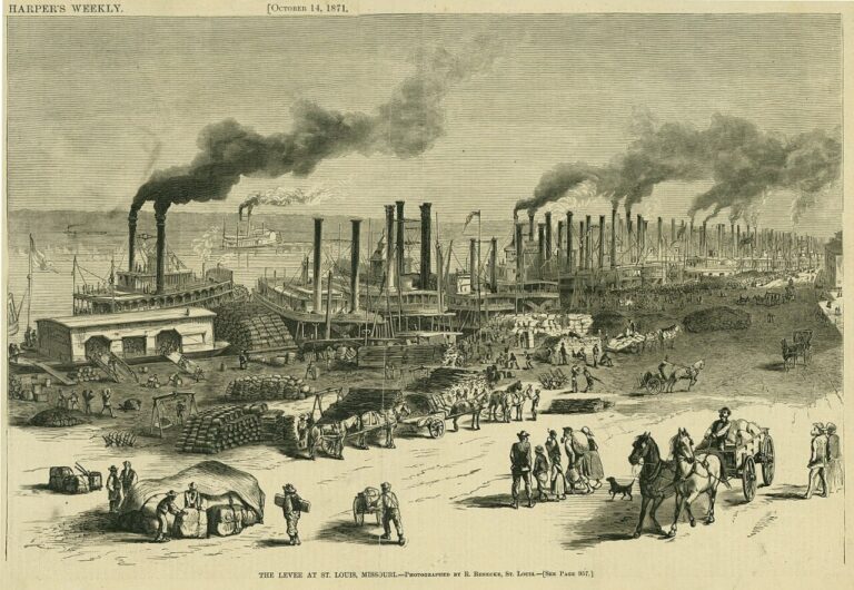 Říční přístav byl velmi rušným místem.