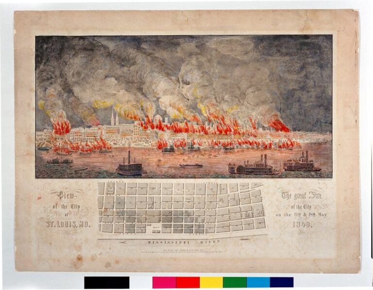 Požár zničil velkou část města.