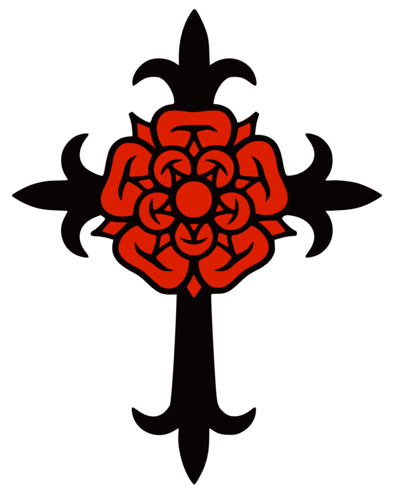 Kříž s růží je symbolem rosekruciánů.