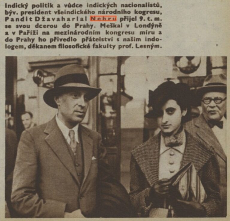 Néhrú spolu s dcerou Indirou navštívili v roce 1938 Československo. Stalo se tak jen několik týdnů před osudnou Mnichovskou konferencí.