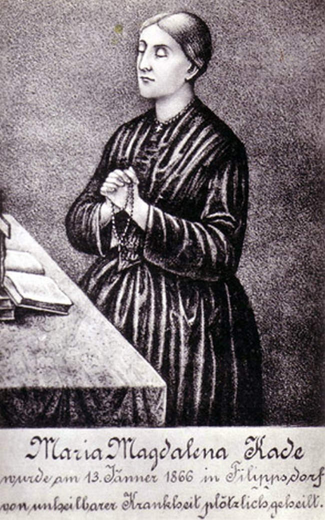 Magdalena Kadeová na litografii z období okolo roku 1870
