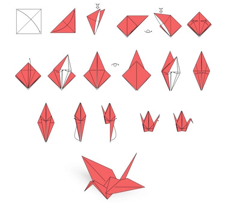 Papírový jeřáb platí (nejen) v Japonsku za tradiční origami motiv.