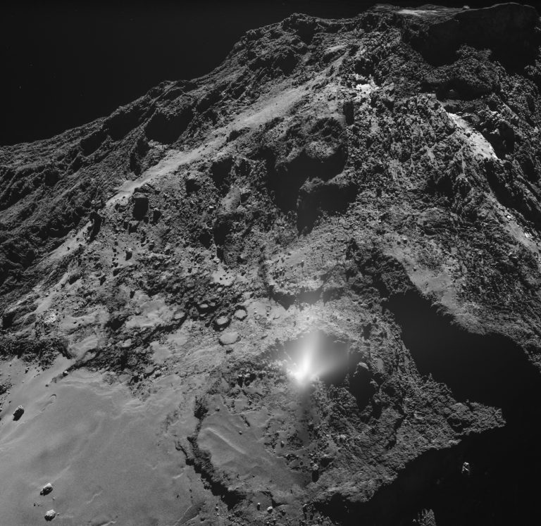 Výtrysk na kometě.