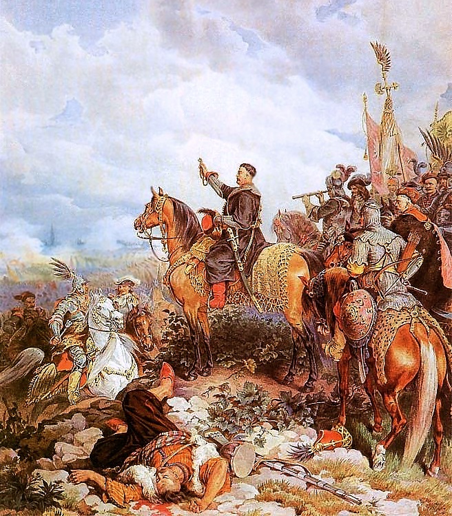 Jan III. Sobieski žene své muže do boje.