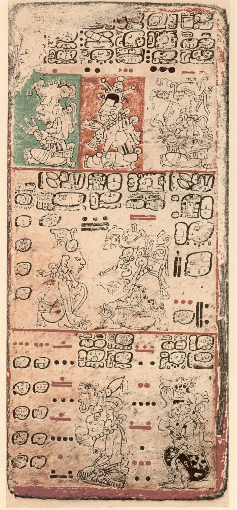 Mayský kodex z Drážďan, na kterém Knorozov dokazuje své objevy.