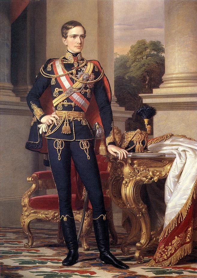 Mladý František Josef I. občas ještě vyráží pro radu za Metternichem.