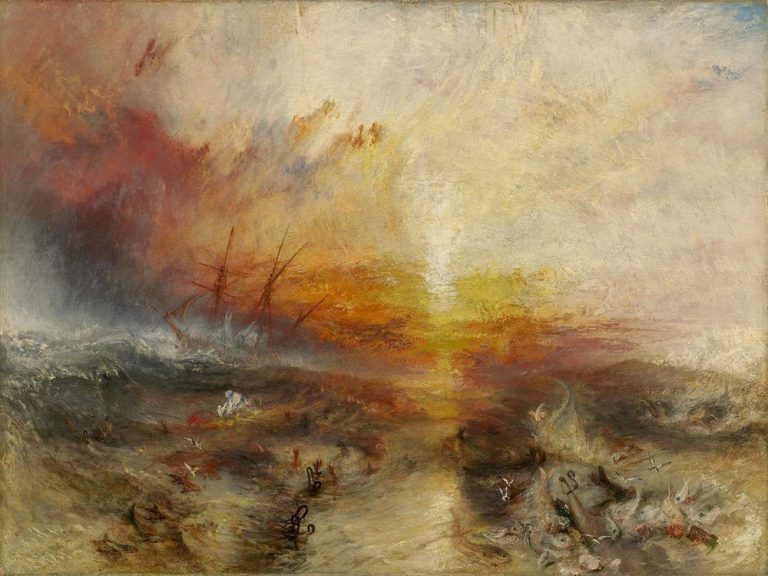 Anglický romantický malíř J. M. W. Turner ztvárnil šílený osud desítek otroků z lodi Zong.