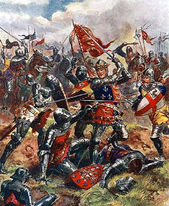 Jindřich V. přes značné oslabení v bitvě triumfuje.