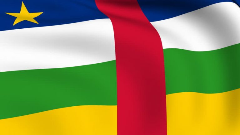 Vlajka Středoafrické republiky.