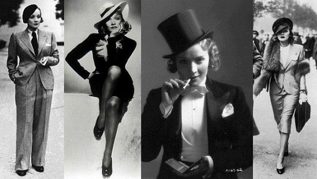 Prorazit dámským kalhotům pomohou hvězdy jako třeba Marlene Dietrich.