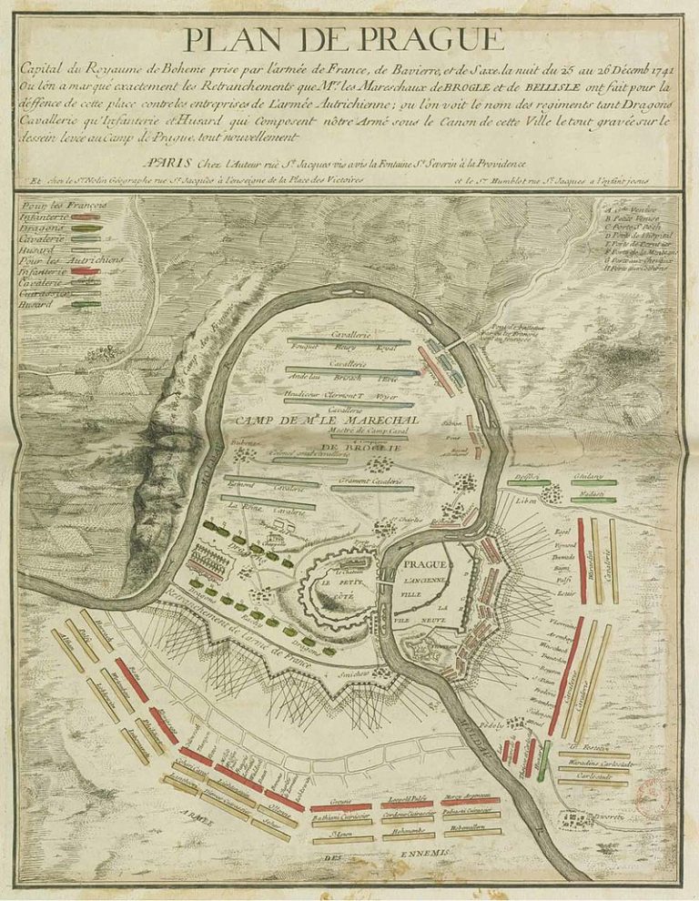 Plánek Prahy z 18. století, podle kterého mohl hledat cestu dobový turista.
