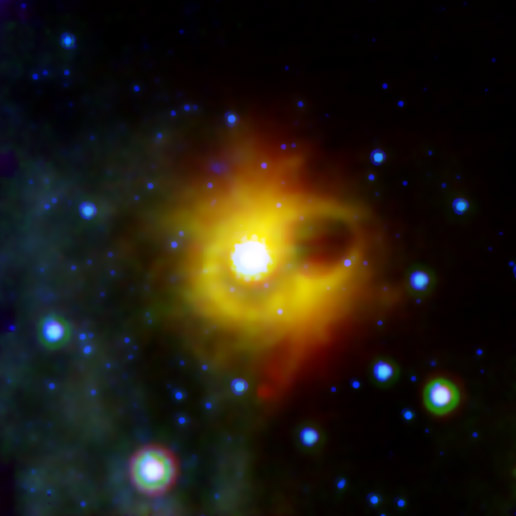 Když se supernova zhroutí do neutronové hvězdy, síla jejího magnetického pole dramaticky vzroste. Magnetické pole neutronové hvězdy, běžně dosahující ohromných 108 T, může za jistých okolností narůst ještě více, na více než 1011 T. Takovou vysoce magnetickou neutronovou hvězdu nazýváme magnetar.