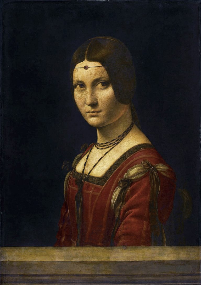 O přesné identitě dam, které na svých obrazech zachytil Leonardo da Vinci, se dodnes spekuluje. La belle ferronnière by mohla být milánská vévodkyně Beatrice d´Este, další z významných dam italské renesance.