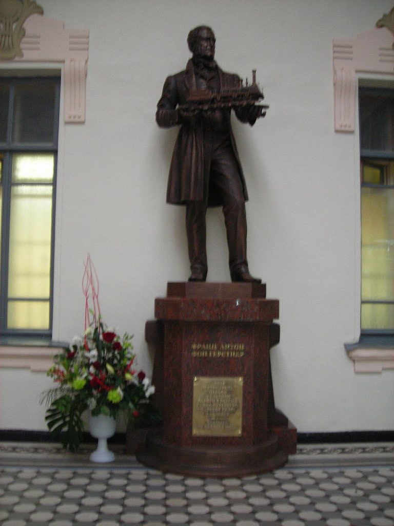 O stavbu první dráhy v Čechách se zaslouží syn zakladatele technické vysoké školy František Antonín Gerstner.