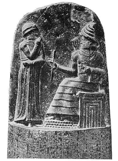 Babylonský král Chammurapi před bohem Šamašem