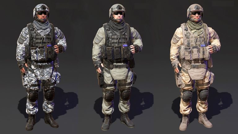 Moderní uniformy pro různé typy terénů.