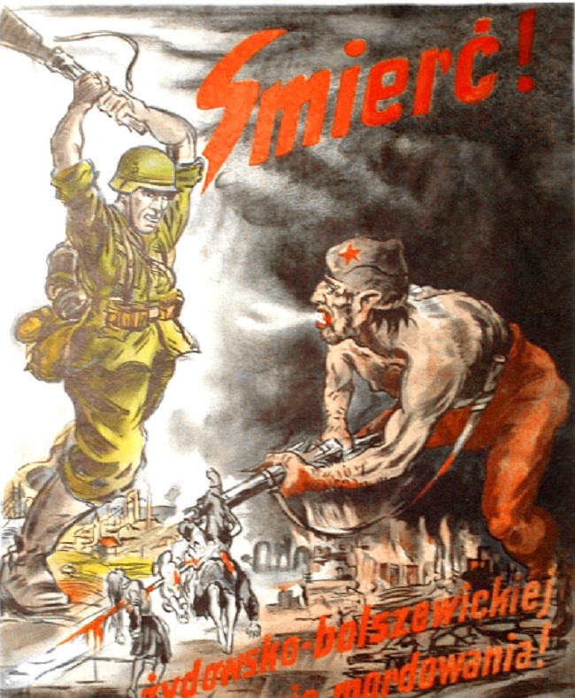 Kaminski si brzy osvojí mluvu nacistické propagandy, brojící proti „židovskému bolševismu“.