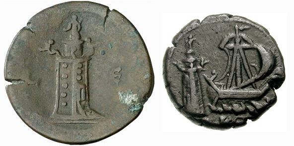 Maják na mincích ze 3. století.