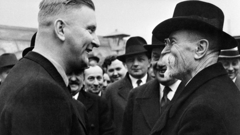 Jan Antonín Baťa s prezidentem Masarykem.