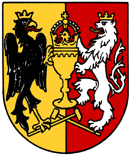 Kalich pod korunou ve znaku Kutné Hoře prý přidal český král Jiří z Poděbrad.