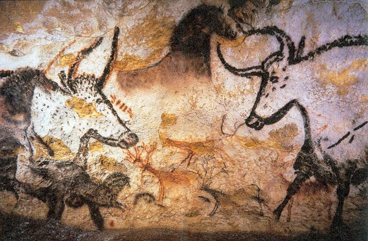Býci znázorňují mužství, proto se na skalních malbách objevují velmi často.