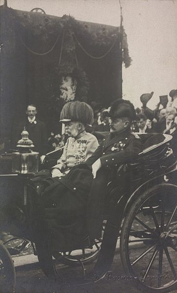 František Josef I. s českým místodržícím Karlem Coudenhove v Praze. Češi císaři dlouhou nemohli zapomenout výběr data návštěvy.