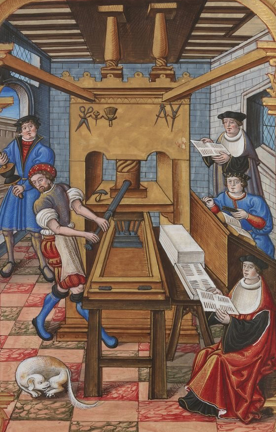 Francouzská tiskárna (kolem 1500).