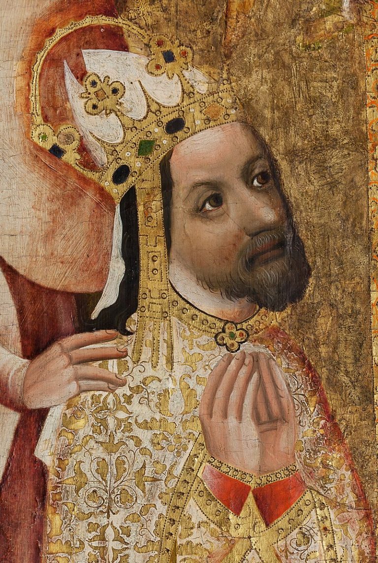 Karel IV. má při sobě jako doprovod vždy svého věrného rádce.