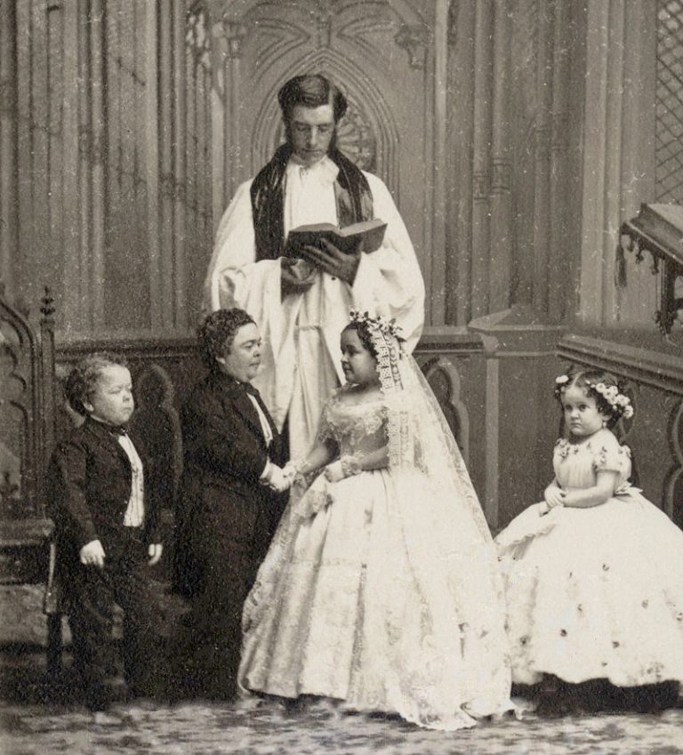 Dívku svého srdce si trpaslík odvede v únoru 1863 k oltáři.