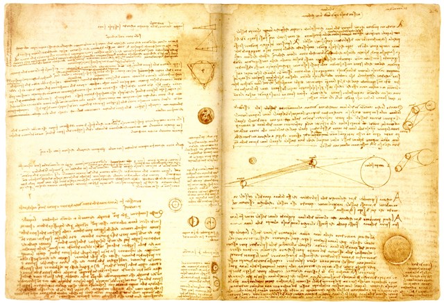 Ukázka da Vinciho zrcadlového písma.