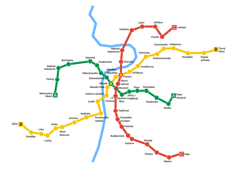 V současnosti má pražské metro tři linky. Už na plánku z roku 1926 byly ale dokonce čtyři, včetně linky D.