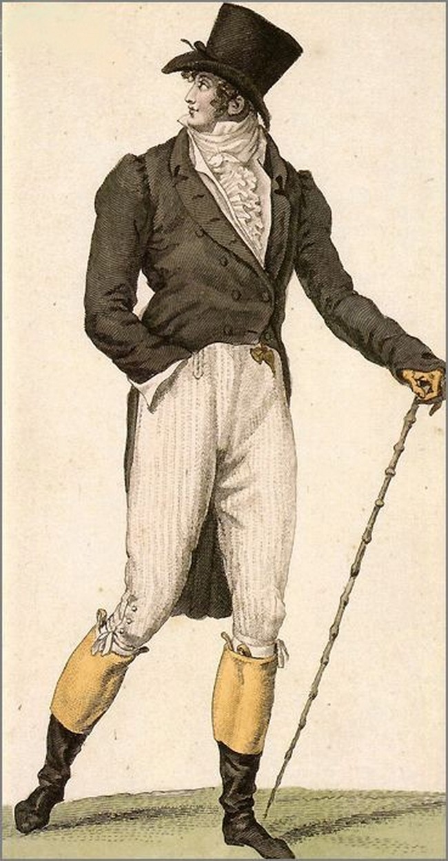 V 18. století má pánskou módu v malíčku George Brummell.