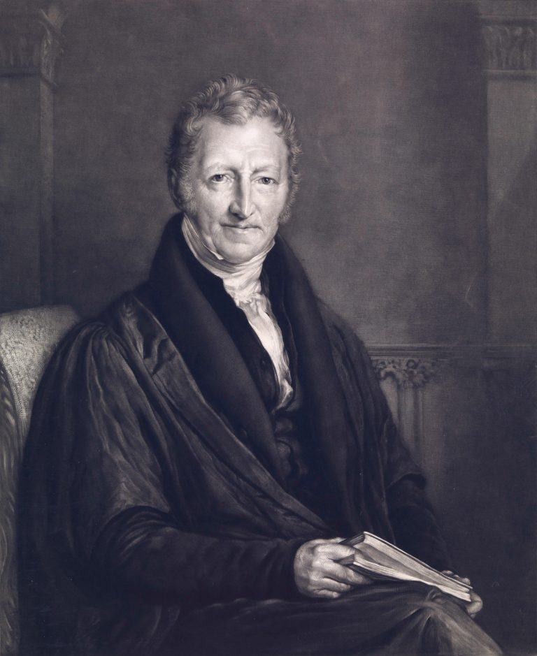 Angličan Thomas Malthus označuje za příčinu bídy lidské pudy.