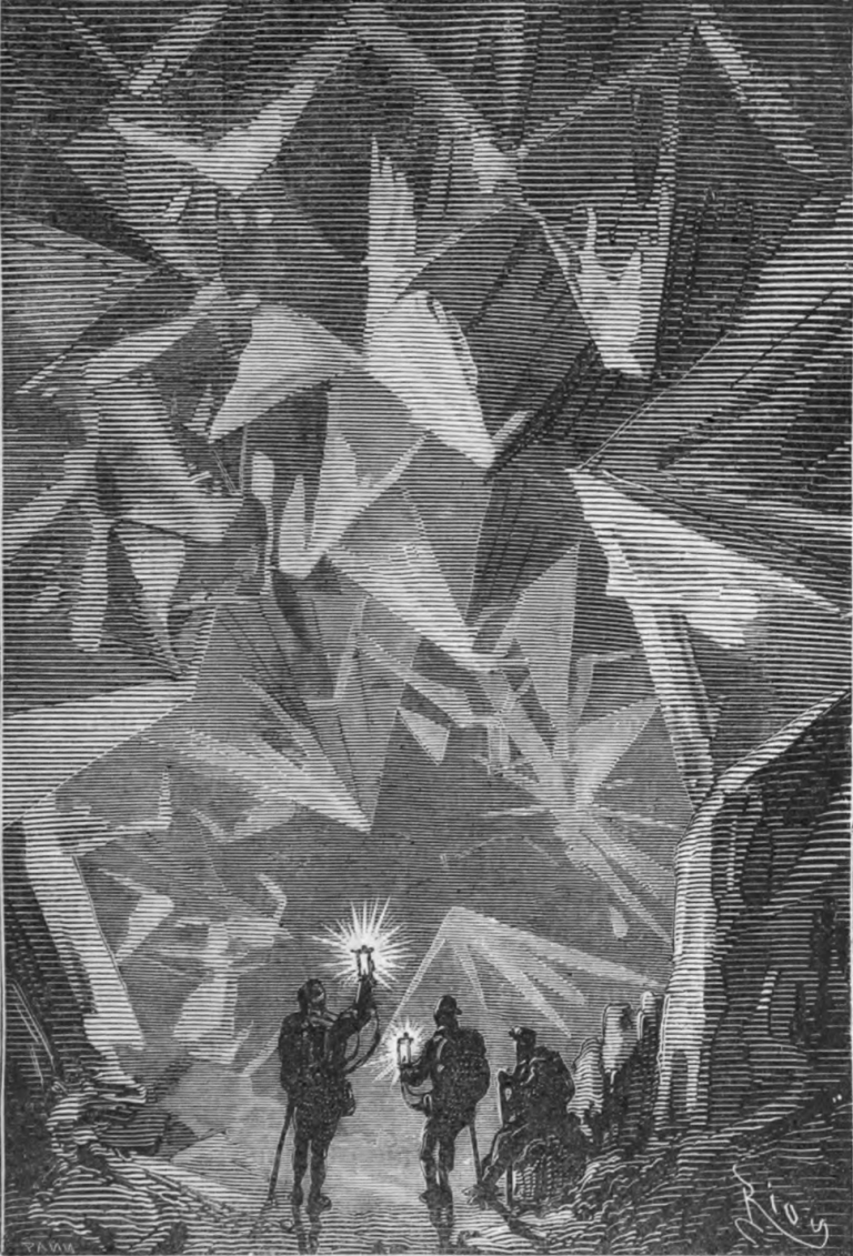 Ilustrace z Verneova díla Cesta do středu Země.