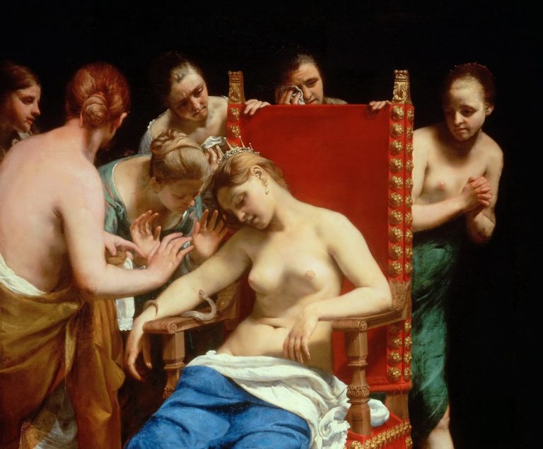 Takto si Kleopatřinu smrt představoval barokní malířský mistr.