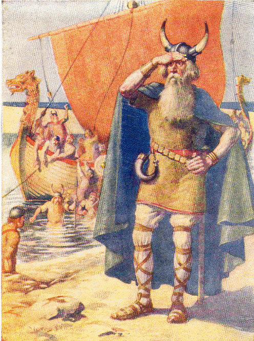 Leif Ericsson narazí se svojí posádkou na zemi, kterou nazve Vinlandem.