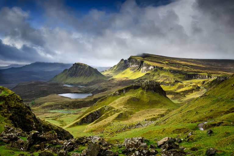 Krajina na skotském na ostrově Skye