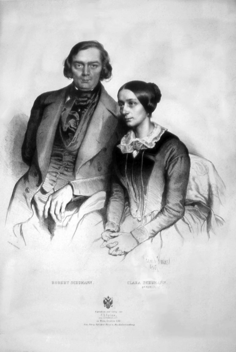 Clara s manželem, skladatelem Robertem Schumannem. Poprvé uvidí už jako dívka.