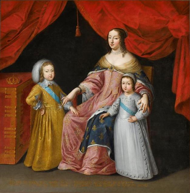Anna Rakouská se svými dvěma syny Ludvíkem a Filipem. První se narodil až po 23 leetch manželství.