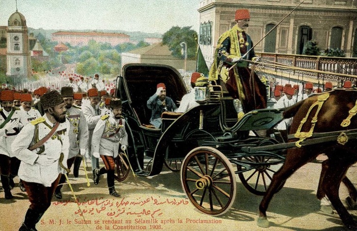 Jeho výsost sultán Abdulhamid II v kočáře
