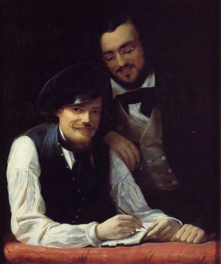 Panovnice se nadchne pro německého malíře Franze Xavera Winterhaltera (vlevo, na autoportrétu se svým bratrem). Umělec vytvoří portréty celé její rodiny.