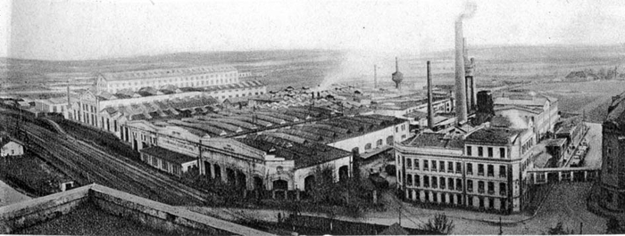 Takto vypadaly Kolbenovy továrny těsně před vypuknutím 1. světové války.