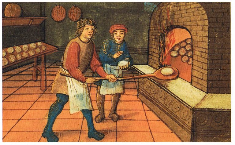 Ve středověké pekárně putuje do pece jeden chléb za druhým - jde o hlavní součást jídelníčku tehdejších obyvatel.