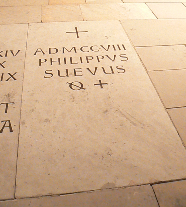 Hrob Filipa Švábského se nachází v bamberské katedrále.