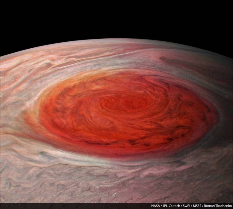 Na Jupiteru se nachází obrovská Rudá skvrna.