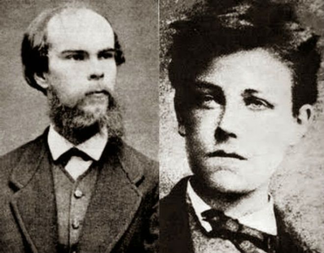 Verlainovi (vlevo) se stane osudným setkání s mladým Rimbaudem (vpravo).